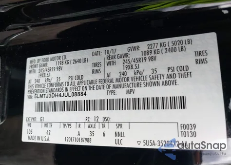 2018 Lincoln Mkc Reserve z USA, uszkodzony, nr VIN 5LMTJ3DH4JUL08884